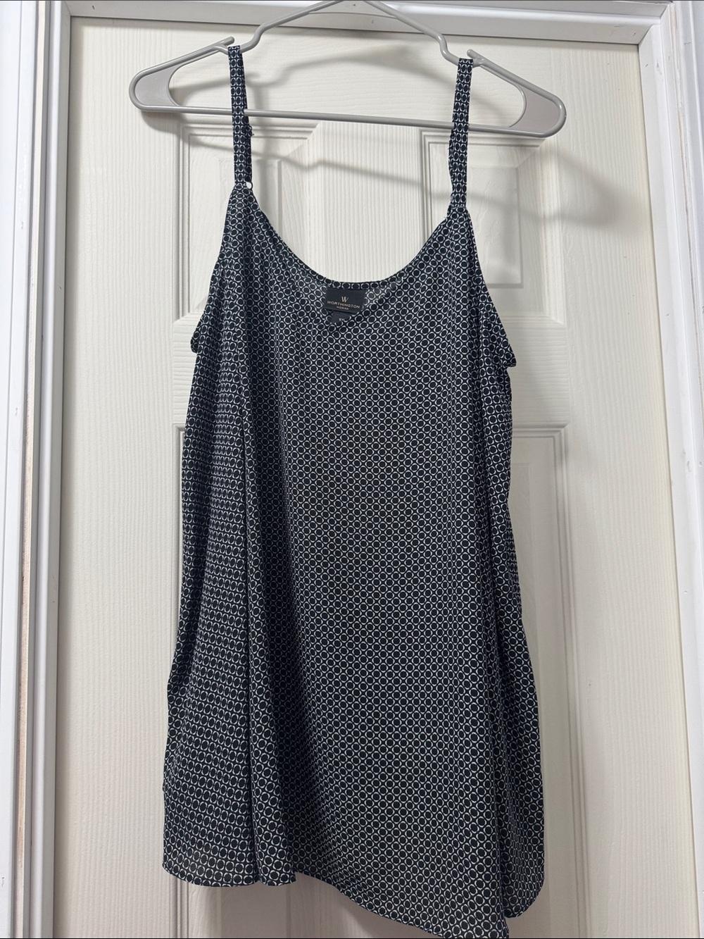 Worthington Black & White Geometric Spaghetti Strap Camisole